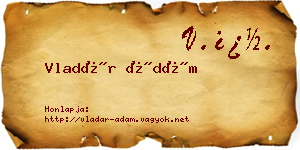 Vladár Ádám névjegykártya